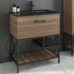 Comforty Мебель для ванной Бредфорд 75 дуб темный – фотография-6